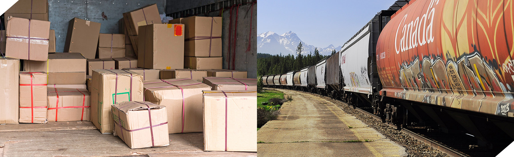 CN Train Transporting Goods with Security Seals in Canada