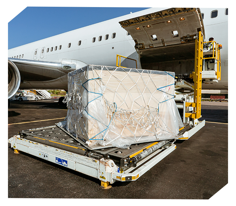 Loading pallets to the plane protected with security seal